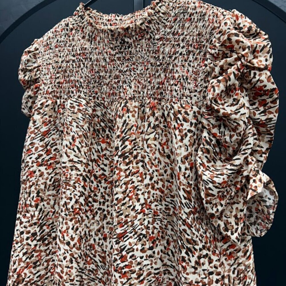 THML Animal Print Rouched Blouse - Picture 2 of 4